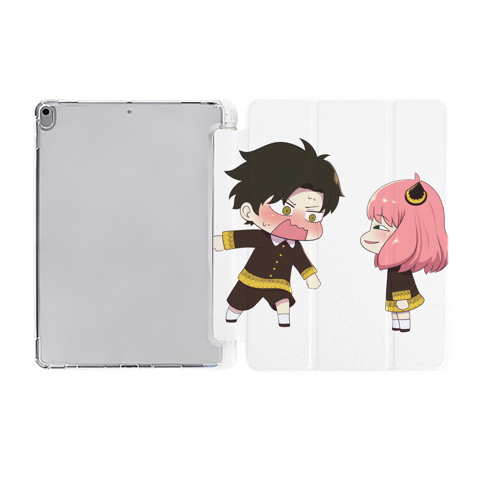 （画像用） SPY×FAMILY间谍家家酒 IPad ケース ペン収納付き 三つ折りスタンド PUレザー×シリコン 対応機種9.5/10.5/10.9インチ